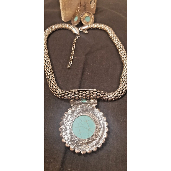 Allegro Turquoise Pendant Necklace & Earring Set New with tag - Picture 7 of 9